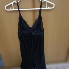 ブラック レース付きキャミソール Lサイズ