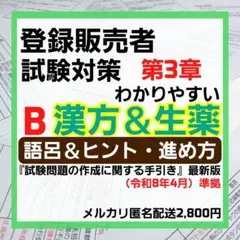 最新【リニューアル】【登録販売者テキスト】試験対策B 漢方＆生薬 込2,800円のサムネイル