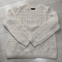 INDIV ホワイト 長袖セーター 38