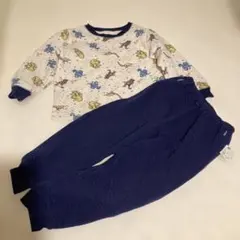 アニア恐竜柄キルトパジャマセット 110cm ネイビー