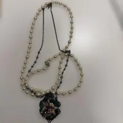 ANNA SUI ネックレス バタフライ パール調ビーズのサムネイル