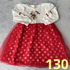 新品未使用　ディズニー　ミニーちゃん　長袖ワンピース　トップス　130センチ