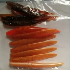 スティックワーム 12本セット 黒・オレンジ