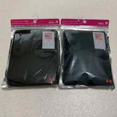 ユニクロHEATTECH 長袖タートルネックTブラック ダークグリーン2枚(M)