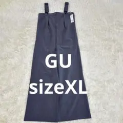 【新品】GU タックサロペットパンツQ グレー XL