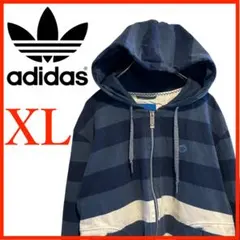 T4512*アディダス*トレフォイル*パーカー*コットン*フーディー*メンズXL