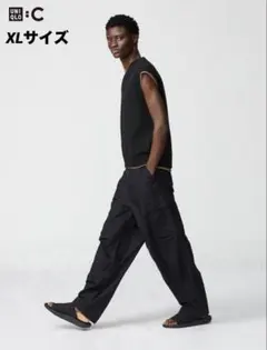 UNIQLO C ユニクロC ワイドフィットカーゴパンツ ブラック XL