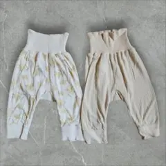 テータテート 腹巻きパンツ2点セット 70 花柄 無地 リブ 薄手