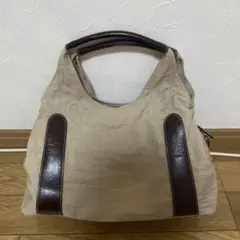 ベージュキャンバストートバッグ