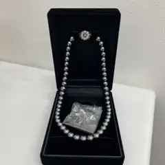 グレーパール ネックレス イヤリング セット
