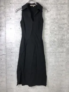 ZARA 古着 スキッパー 襟付き タイト ノースリーブロングワンピース