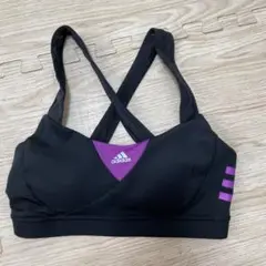 【美品】adidas トレーニングウェア　スポーツブラ　L 紫　メッシュ　ヨガ