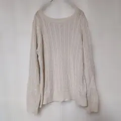 chocol raffine アイボリー ケーブル編み ニット L