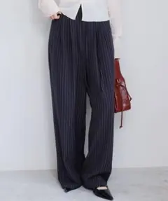 kastane ピンストライプスラックス ネイビー　1【全人類パンツ】