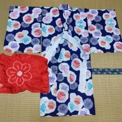 子供用浴衣　赤い帯付き