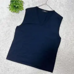 美品♡ 【コムサイズム】 ベスト (M) ネイビー Vネック