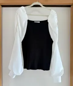 INGNI パフスリーブ 白黒 長袖トップス