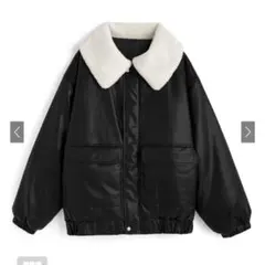 GRL ボアカラー レザージャケットkd126