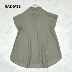 RADIATE ラディエイト　シアーシャツ　カーキ　ギャザーブラウス　日本製　Mのサムネイル