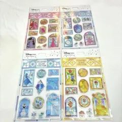 ディズニー　ステンドグラス風ステッカー　4枚セット