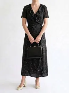 【美品】agnes b.アニエスベー 半袖ロングワンピース ブラック S　34