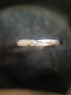 4℃ K10ダイヤモンドピンキーリング 指輪 6号