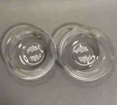 HOYA ガラス　小鉢　お皿　魚柄　2個セットのサムネイル