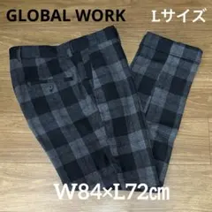 GLOBAL WORK メンズ スラックス ウール混 チェック L
