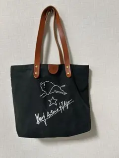 IL BISONTEイルビゾンテ トートバッグ 黒色 キャンバス レザー