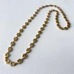 極美品『ジバンシー』 Gロゴデザイン ロングネックレス ゴールドカラー 80s