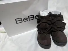 BeBe リボン付きブラウンブーツ 16cm