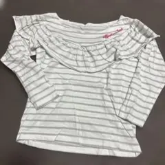 affection love ストライプフリル長袖カットソー 120