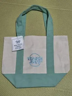TRADER JOE'S MINI PASTEL CANVAS TOTE BAG