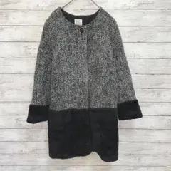 【グローブ】♡grove♡ロング コート(L)ボア　ツイード　オシャレ　上品✨