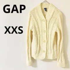 GAP ニットカーディガン　【XXS】　ケーブル編み　ウール100% 無地
