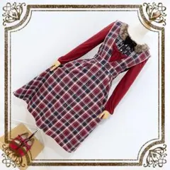 «axes femme» チェック ジャンスカ コーデ レトロガール Flowe