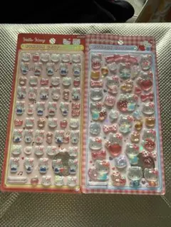 ハローキティ 第二弾　赤　mini ボンボンドロップシール 2枚セット