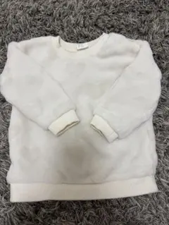 H&M ホワイト トップス 長袖 裏起毛 4〜6m 70cm