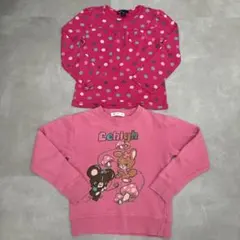 キッズ　トレーナー 2点セット 120cm ピンク　女の子のサムネイル