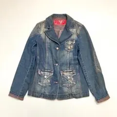 DENIM STUDIO デニム テーラードジャケット ビジューボタン