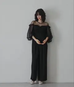 ANDRESDアンドレスド　フロッキードットパンツドレス