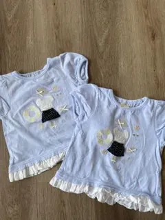 ❷petit main 水色刺繍Tシャツ90cm