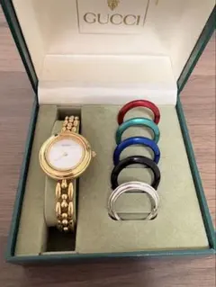 稼働 GUCCI 腕時計 チェンジベゼル ゴールド 光沢ベゼル 6個 3596 稼働 GUCCI 腕時計 チェンジベゼル ゴールド 光沢ベゼル 6個 3596