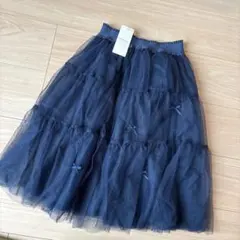 リセマインチュールティアードスカート 140サイズ リボン付き