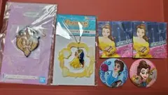 美女と野獣 缶バッジ2個 オーナメント チャームの4点セット