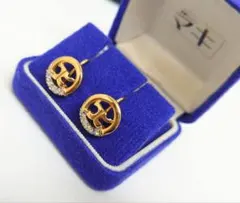 クレージュ ゴールド クリスタル装飾 イヤリング