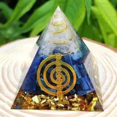 開運 オルゴナイト ピラミッド 健康 金運 カイヤナイト 白水晶 GA002 E
