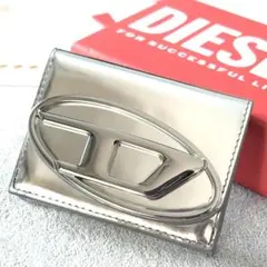 DIESEL 三つ折り財布 ミラーレザー シルバー - メルカリ