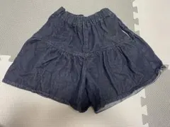 ダークブルー フレアシルエット 半ズボン GU キッズ 140cm