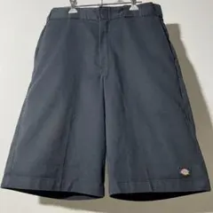 は*め様 Dickies ルーズフィット ブラック ワーク ハーフパンツ W33